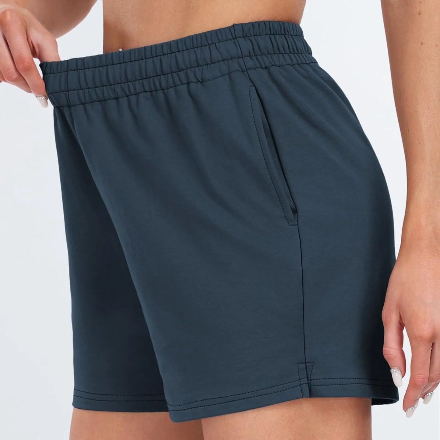 Women's Shorts Casual Summer Comfy Elastic High Waist Running Shorts With Pockets pantalones de mujer 바지 2024 한국인 후기 많은 옷