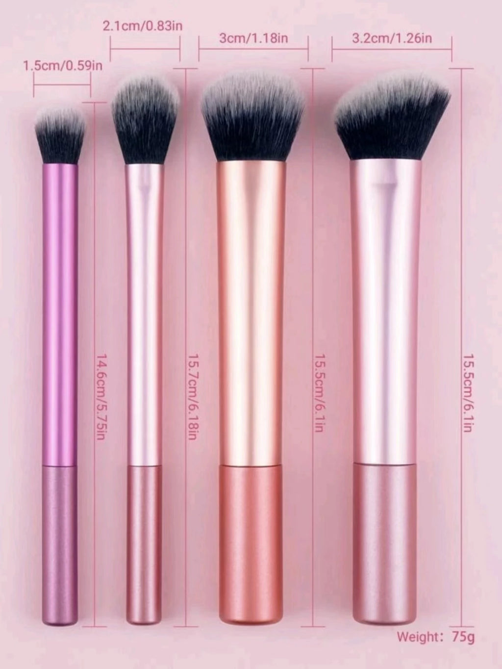 4 Long tube Makeup Brushes