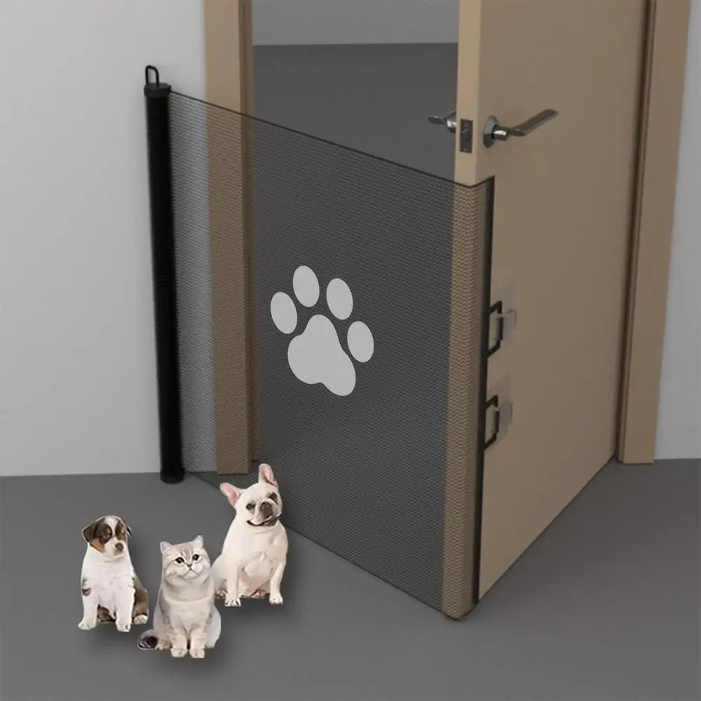 Dog Gate Indoor Retractable Mesh Baby Fence Pet Accessories For Porch Window Fireplace Doorway Yard Nursery Kitchen Balcony Pool
