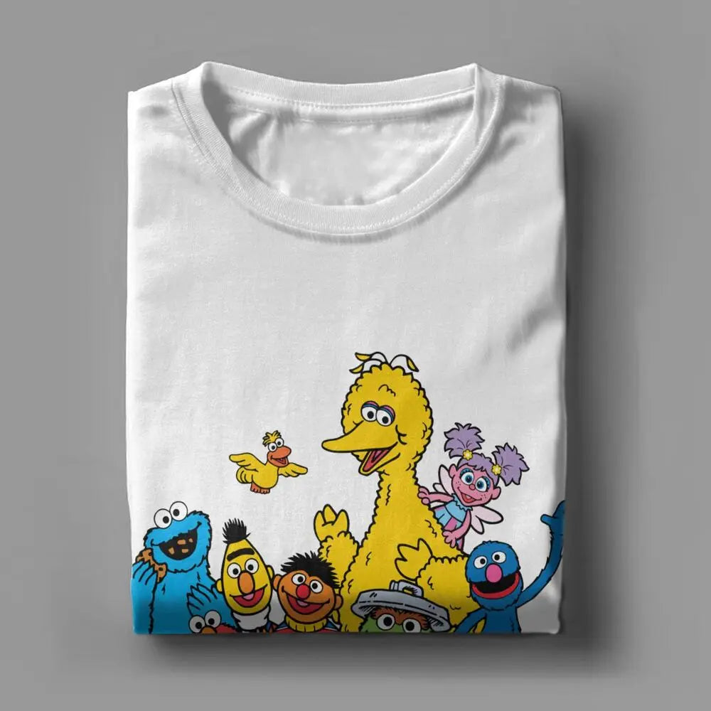 Sesamed Sweet Streets Men T Shirts Amazing Tee Shirt Short Sleeve Crewneck T-Shirts Cotton Unique Tops