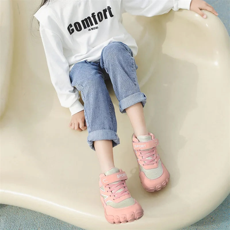 Kids Hiking Shoes Wide-toe High-top Autumn Winter Barefoot Wading Shoes Boys Girls Non-slip Stream Tracing Beach Sneakers