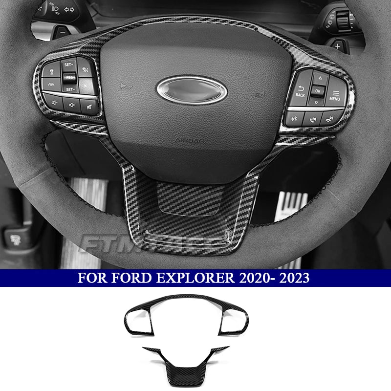 Car Accessories for Ford Explorer 2020 2021 2022 2023 ABS Carbon Fiber Interior Kit  Dashboard Console Decoration Cover Trim