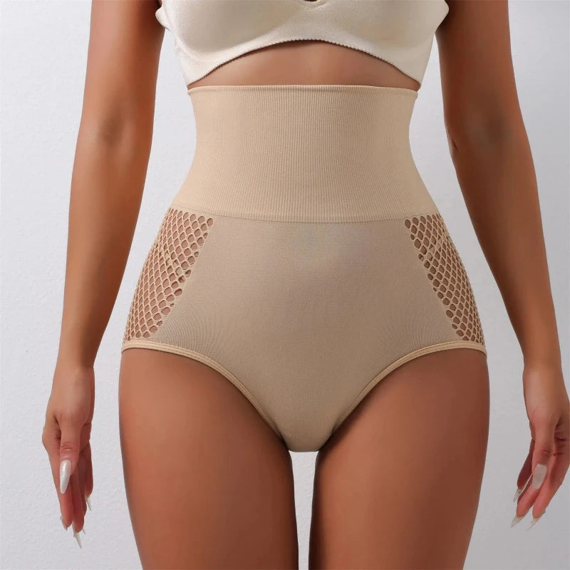 Women'S High Waisted Tummy Tucking & Hip Lifting Panties Breathable Girdle Panties Postpartum Shaping All Cotton Underwear Women