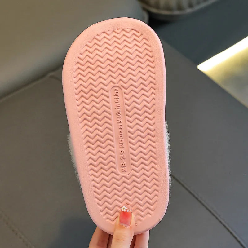 Kids'Casual Shoes Ankle Boots Bow Cotton Solid Color Winter Shoes For Girls Anti-slip Warm Pink Beige Shoes Size 17cm-22cm