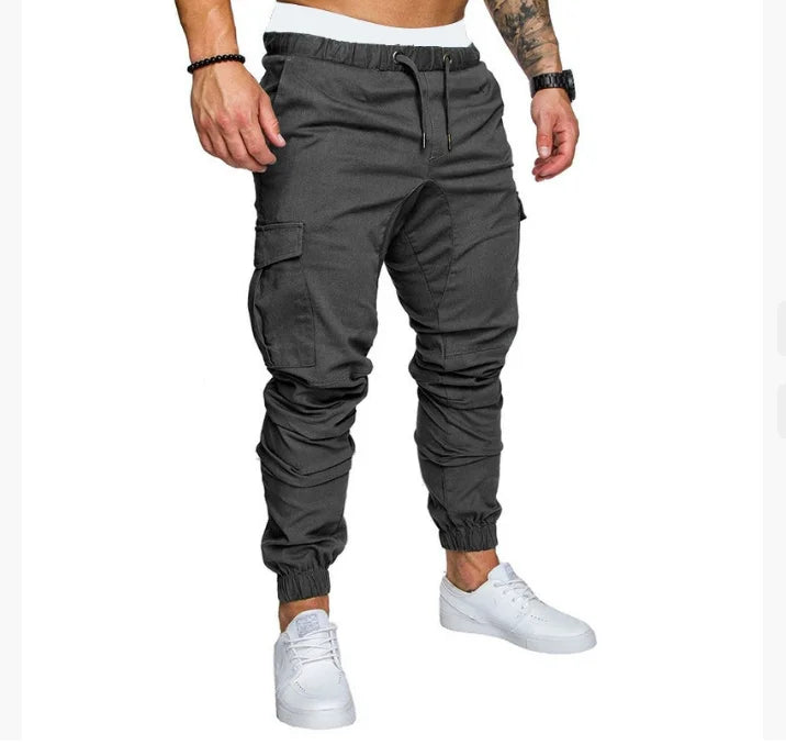 2025 New Male Trousers Mens Joggers Solid Multi-pocket Pants Sweatpants Men Pants Hip Hop Harem Joggers Pants Running men's gym