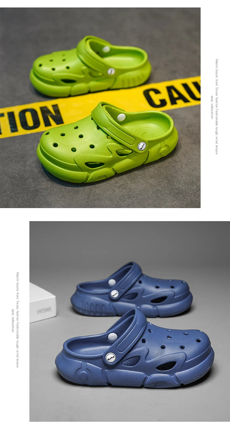 Kids Slippers Solid Soft Sandals Lightweight Comfortable Children Outdoor Garden Shoes Home Fashion Slides Orginal Summer Soft