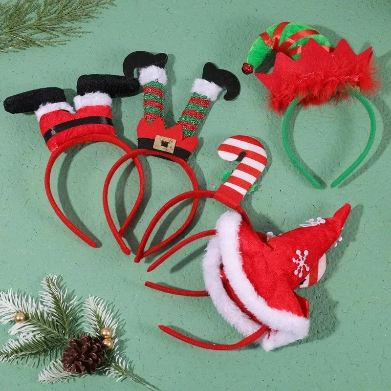 Christmas Cosplay Hair Hoop Merry Christmas Xmas Hat Santa Claus Leg Girl Boys Festival Party Headband Women Men Head Decoration