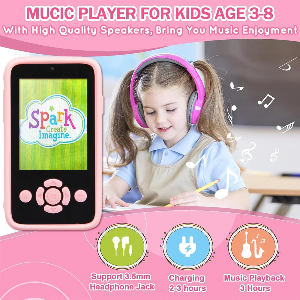 kids Smart Phone Toys MP3 Music Player Puzzle Games Baby Learning Toys for 3-8 years Old Girls Boys Best Birthday Chritmas Gifts
