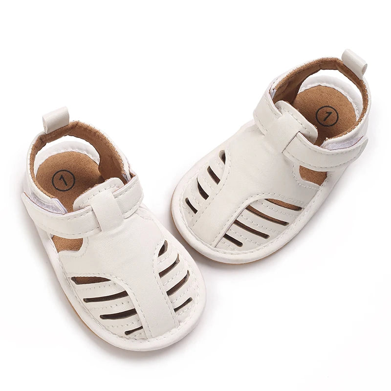 0-18M Newborn Baby Shoes Boys and Girls Summer PU Soft Rubber Sole Anti slip Baby First Step Walking Shoes Baby Sandals