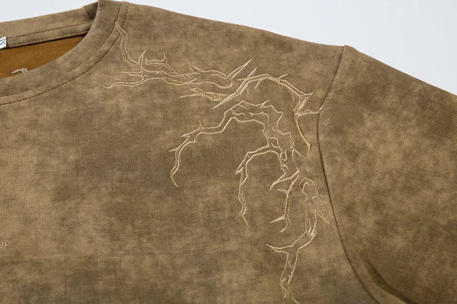 Hip Hop Harajuku Men T Shirts Embroider Vintage Loose Tee Tops Streetwear Oversized T-shirt