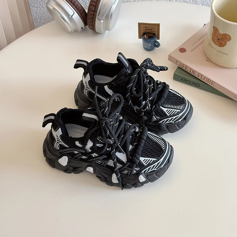 Kids Sneakers for Girls 2025 New Toddlers Causal Shoes Spring Autumn Chunky Versatile Children School Basketball Shoes Non-slip