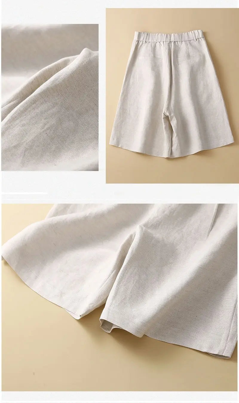 Women's Shorts Cotton Linen High Waisted Short Pants Casual Loose Solid Purple Button Summer Shorts for Women