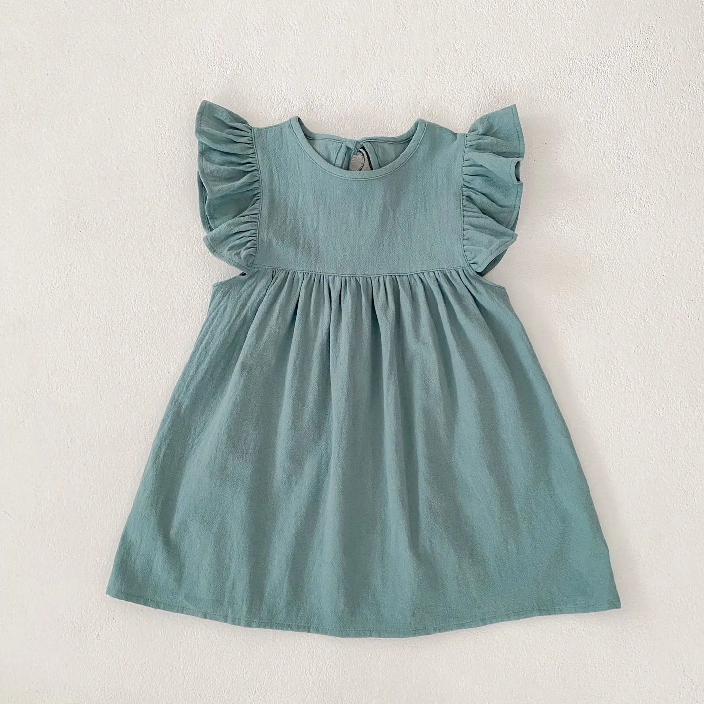 1-6Yrs Kids Clothes Summer Embroidery Dress Baby Girls Clothes Flying Sleeves Dresses Children's Clothing Vestidos Cotton Dress