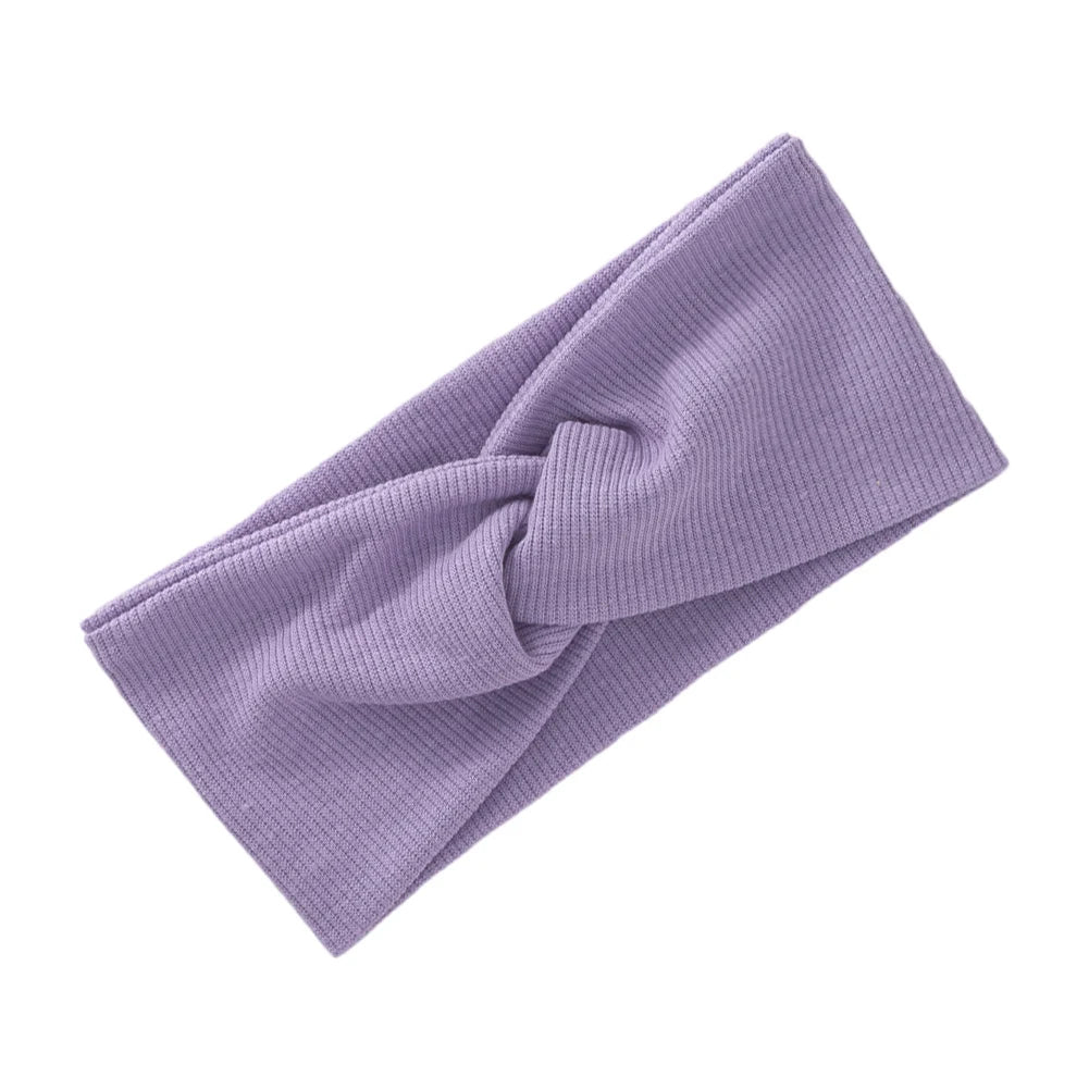 Kids Yoga Bandana Sport Headbands Ribbed Twist Hairbands for Baby Girls Solid Headwraps Newborn Headwear Hair Accessories