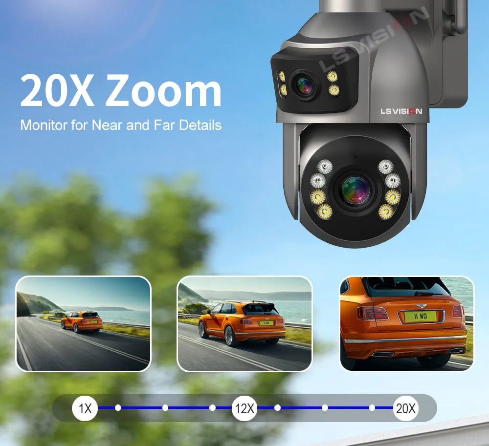 LS VISION 4G WiFi Solar Powered CCTV Camera AOV 7/24 Network Home Security AI Popular Outdoor Solar Network Camera