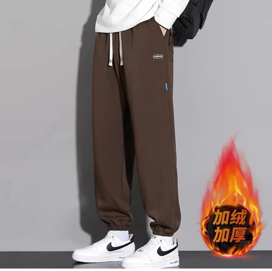 Big Size 10XL Men Pants Fleece Lined Jogger Trouser Male Plus Large 9XL 8XL Winter Autumn Bootcut Cuffed Elastic Sweatpant Loose