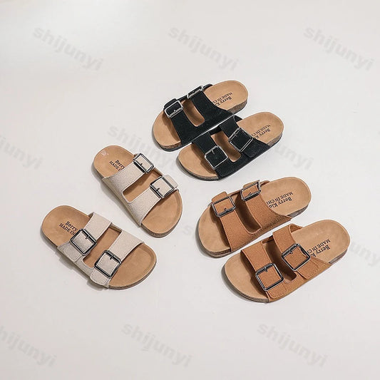 Children Sandals 2025 Girls Boys Summer New Fashion Korean Soft Sole Anti-slippery Versatile Kids Slippers Open-toe Beach Shoes