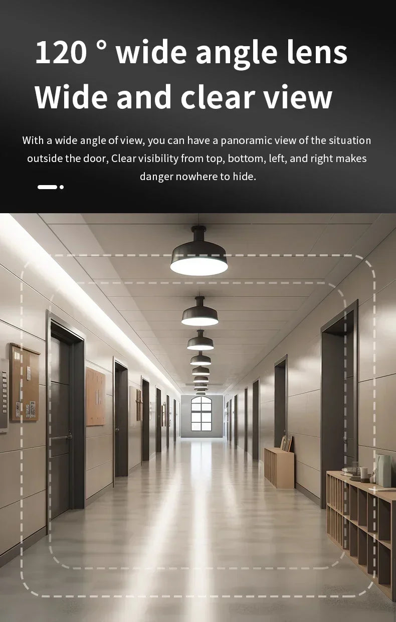 New WiFi Smart Door Bell Eye 1080P FHD Peephole Camera Audio 4.3' IPS Screen PIR Infrared Announcement Digital Viewer