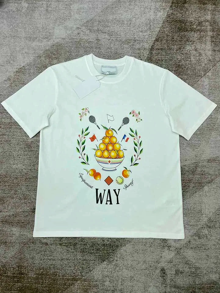 Top Version 1:1 Casinoblank Morocco Way Fruit Logo Printed Women Men T shirts Tops tees Oversized Men Cotton T shirt