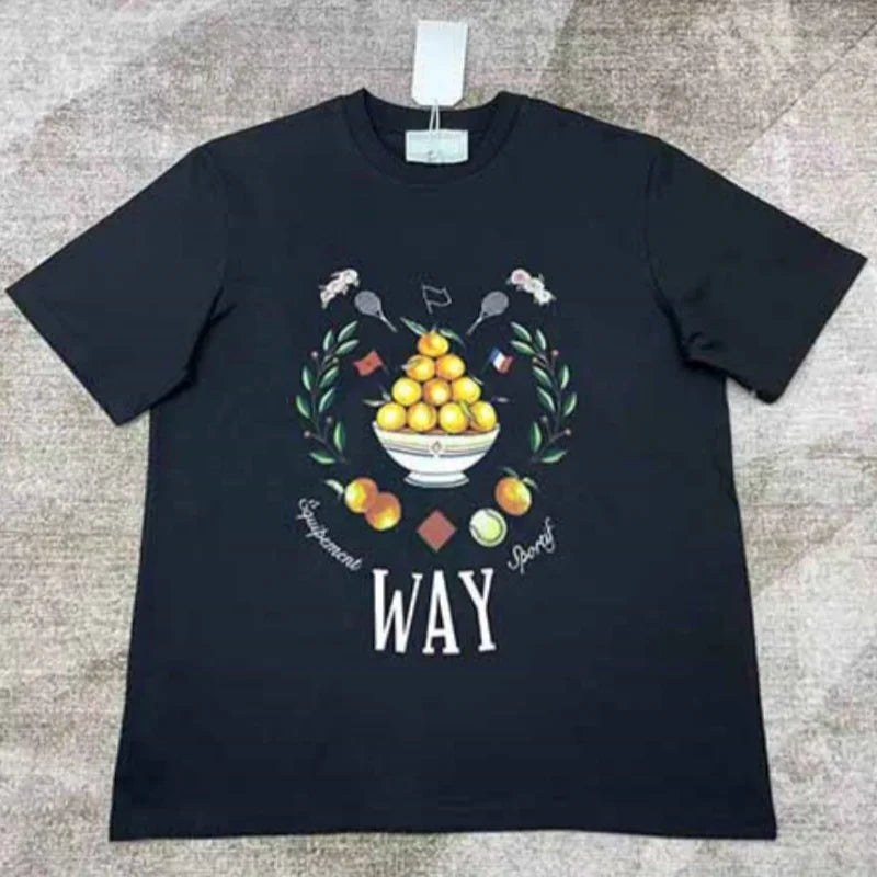Top Version 1:1 Casinoblank Morocco Way Fruit Logo Printed Women Men T shirts Tops tees Oversized Men Cotton T shirt
