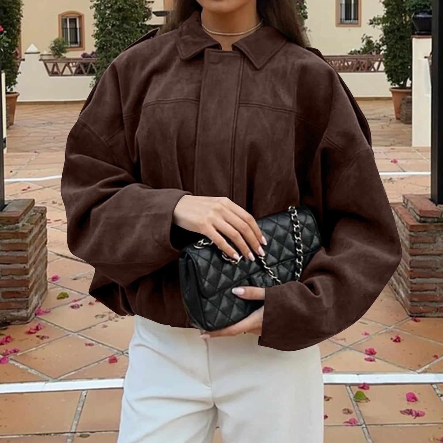 Women's Jacket Fashionable Long Sleeve Zip Up Cropped Coat Autumn Streetwear Cropped Jackets Chic Street Youth Casual Jackets