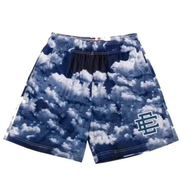 2025 New EE Eric Emanuel  Basic Mesh Short Classic Floral Printed Gym Shorts Men's Gym Basketball Sports Beach Shorts Men Shorts