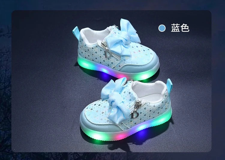 New Kids Shoes Autumn Retro Soft Girl Shoe Glowing Princess Delicate Child Shoes Casual Trend Versatile Designer Short Boot 2025