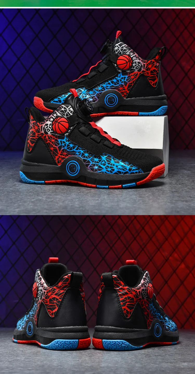 Children Basketball Shoes Original Design 2024 New Indoor Field Training Sports Shoes Comfortable Boy Basketball Shoes for Kids