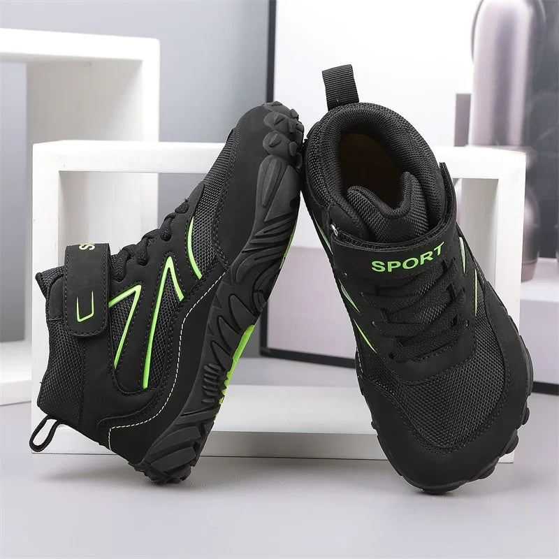 Kids Hiking Shoes Wide-toe High-top Autumn Winter Barefoot Wading Shoes Boys Girls Non-slip Stream Tracing Beach Sneakers