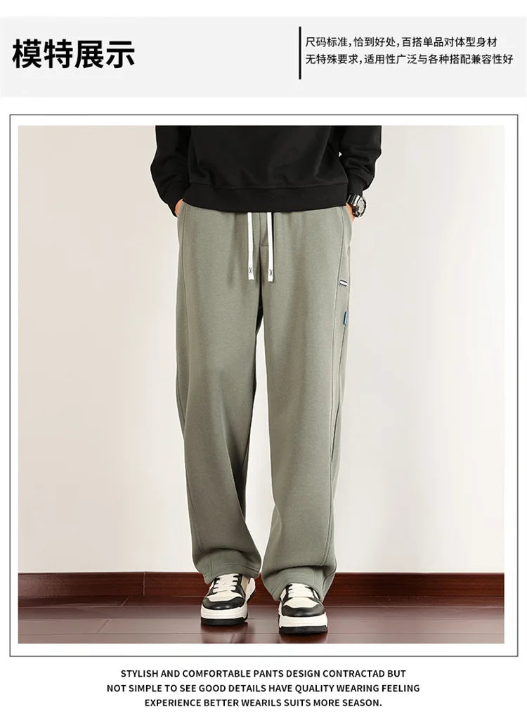 Big Size 10XL Men Pants Fleece Lined Jogger Trouser Male Plus Large 9XL 8XL Winter Autumn Bootcut Cuffed Elastic Sweatpant Loose