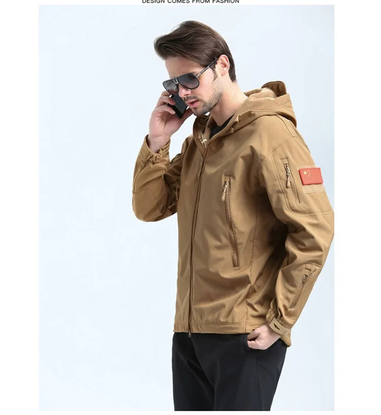 Fleece Autumn Military Men Jacket Waterproof Suit Fishing Warm Hiking Men Tracksuits Set for Men Jackets Suits Thermal Winter