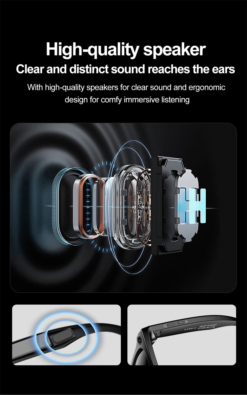 LIGE AI Smart Glasses with Camera Sunglasses 100W Camera Video Recorder Wireless Bluetooth Call Anti-blue Glasses for Man Women