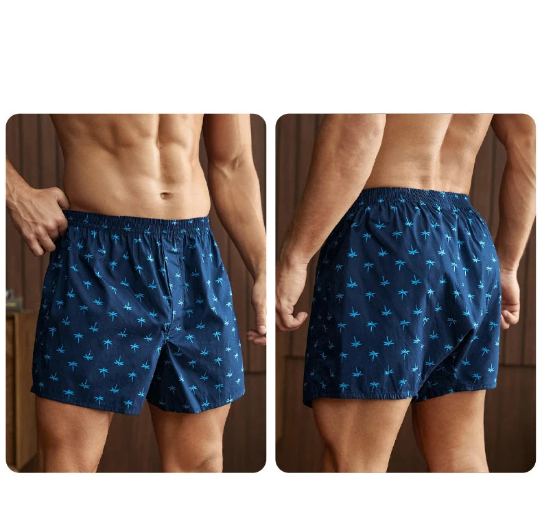 3PCS Men Shorts Boxers Mens Underwear Cotton Loose Shorts Male Plain Underwear Homewear Comfortable Boxer for Man Mens Panties