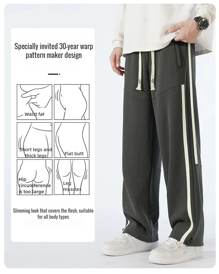 Big Tall Men Pants 200 Cm 190cm Extra Long Length Trouser Male  Straight Leg Sweatpants Winter Autumn Fleece Warm Lengthen 120cm