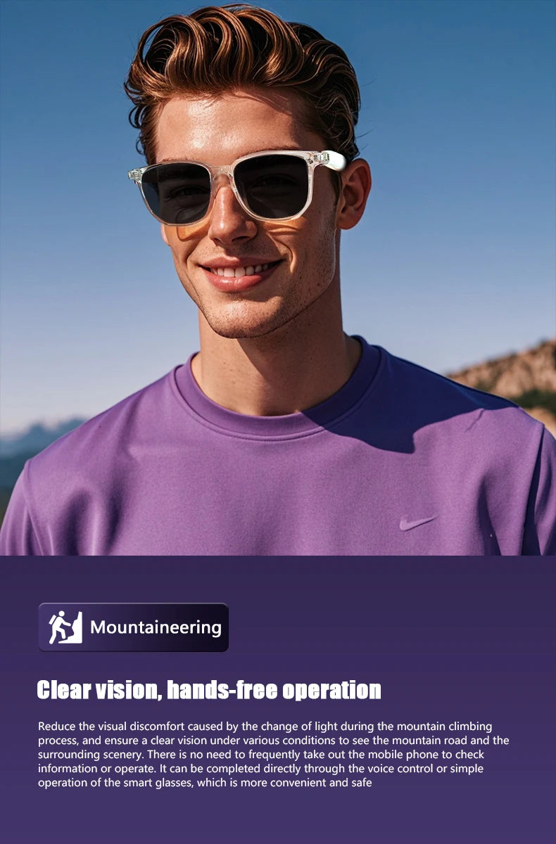 GS03 Upgrade Smart Glasses With Camera Video Recording AI Photo Recognition Bluetooth Call Translation Voice Assistant Glasses