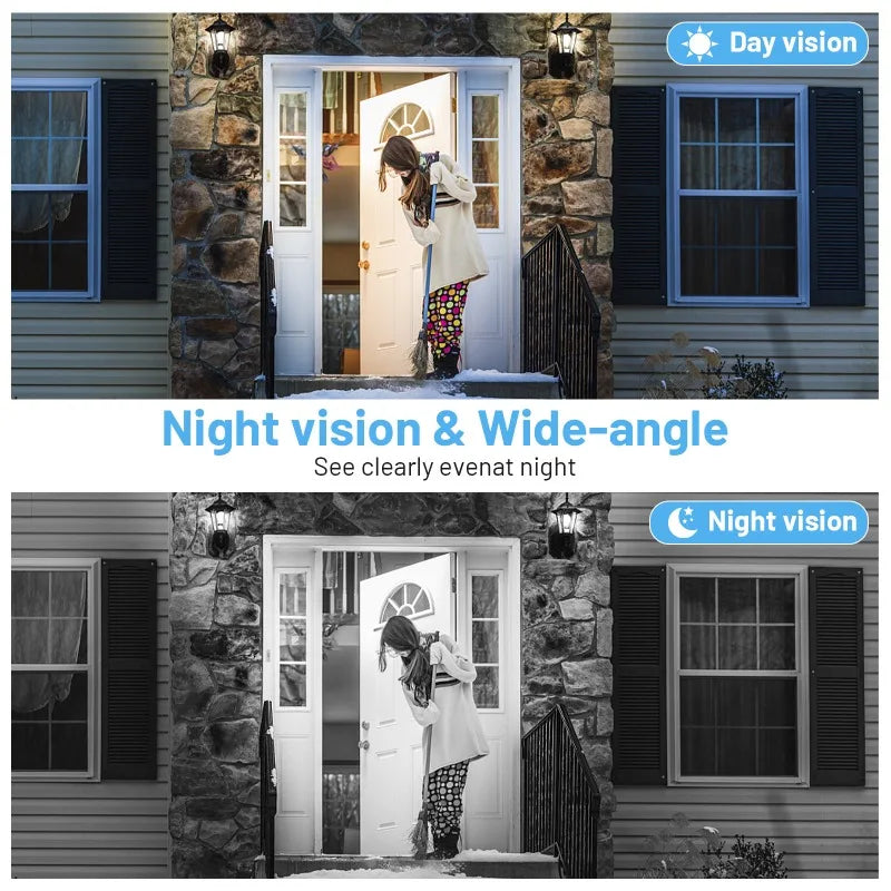 Smart WiFi Doorbell 1080P HD Wide Angle Camera Wireless Doorbell Motion Detection Video Doorbell Two Way Voice for Home Security