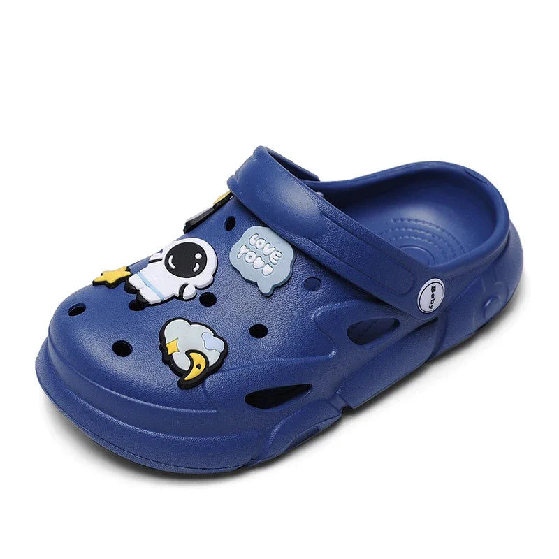 2024 New Girls Clogs Children Sandals 6-12 Years Kids Casual Summer Shoes Sports Soft Thick Sole Slippers for Girl Toddler Shoes