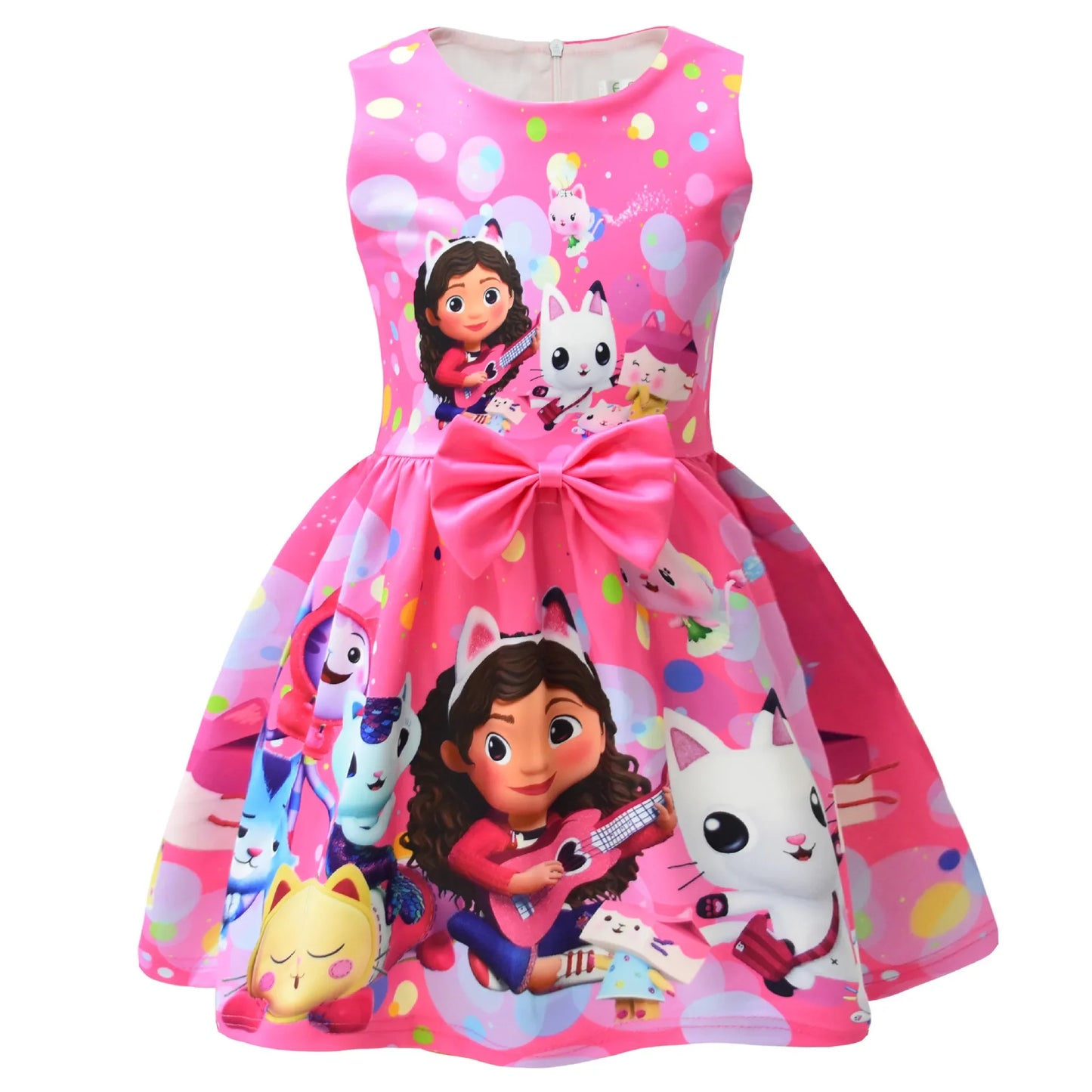 Gabby's Dollhouse Kids Clothes Summer Baby Girls Cute Princess Dress Cartoon Gabby Cats Toddler Girls Birthday Party Dresses