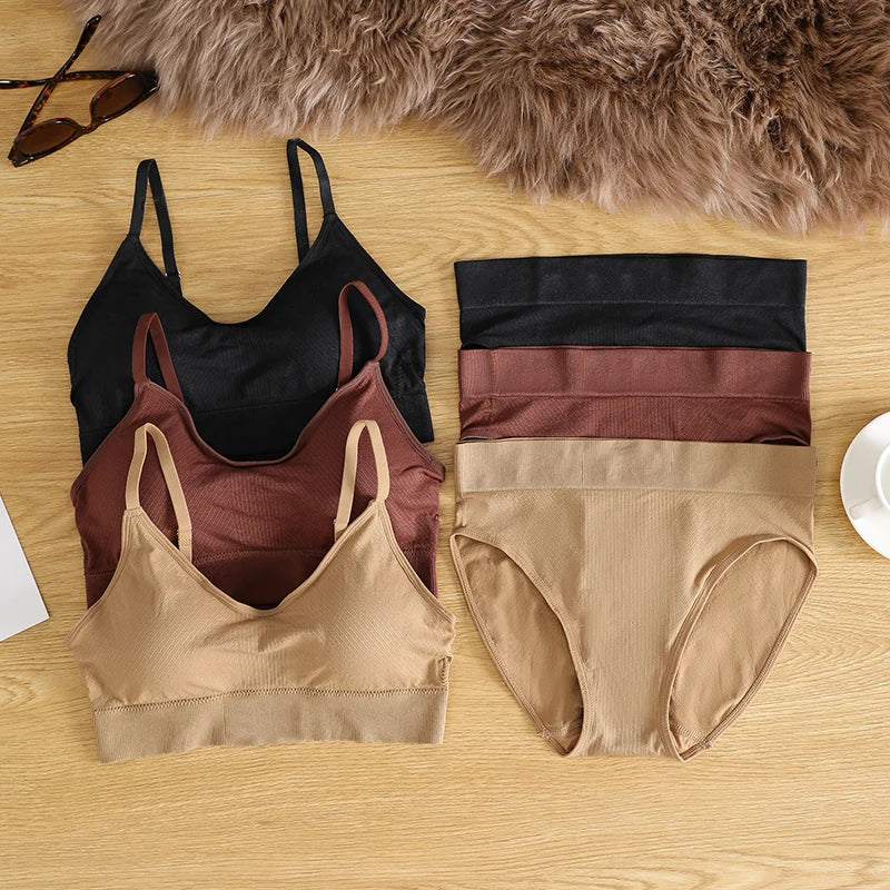 Hot Sale Seamless Panties Underwear Set Conjuntos De Ropa Interior Para Mujeres Seamless Bra And Panties Sets For Women