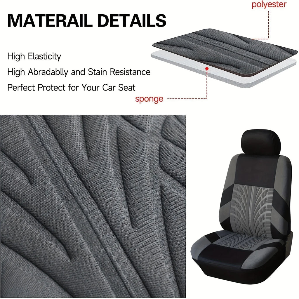 Car Seat Covers Full Set Front Split Rear Bench For Car Universal Cloth SUV Sedan Van Automotive Interior Covers