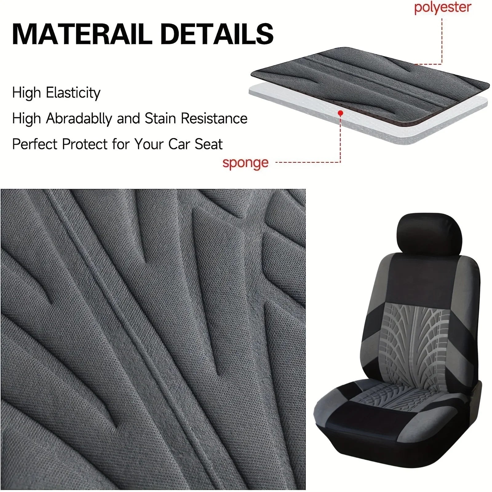 Car Seat Covers Full Set Front Split Rear Bench For Car Universal Cloth SUV Sedan Van Automotive Interior Covers