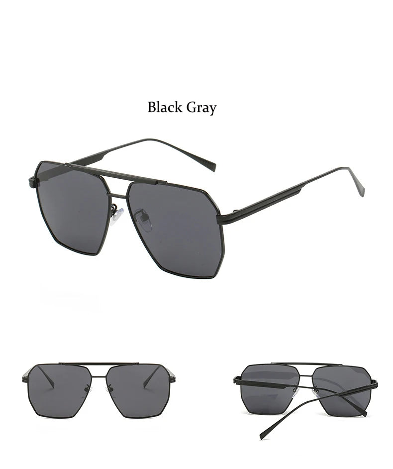 Polarized Sunglasses For Women Men Classic Brand Reflective Lens Square Trendy Sunglasses Woman High Quality Metal UV Protective