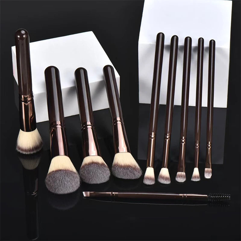 10pcs Professional Makeup Brush Set,Powder,Blusher,Foundation Brush,Highlight,Eye Shadow,Lip Brushes Beauty Make Up Tools