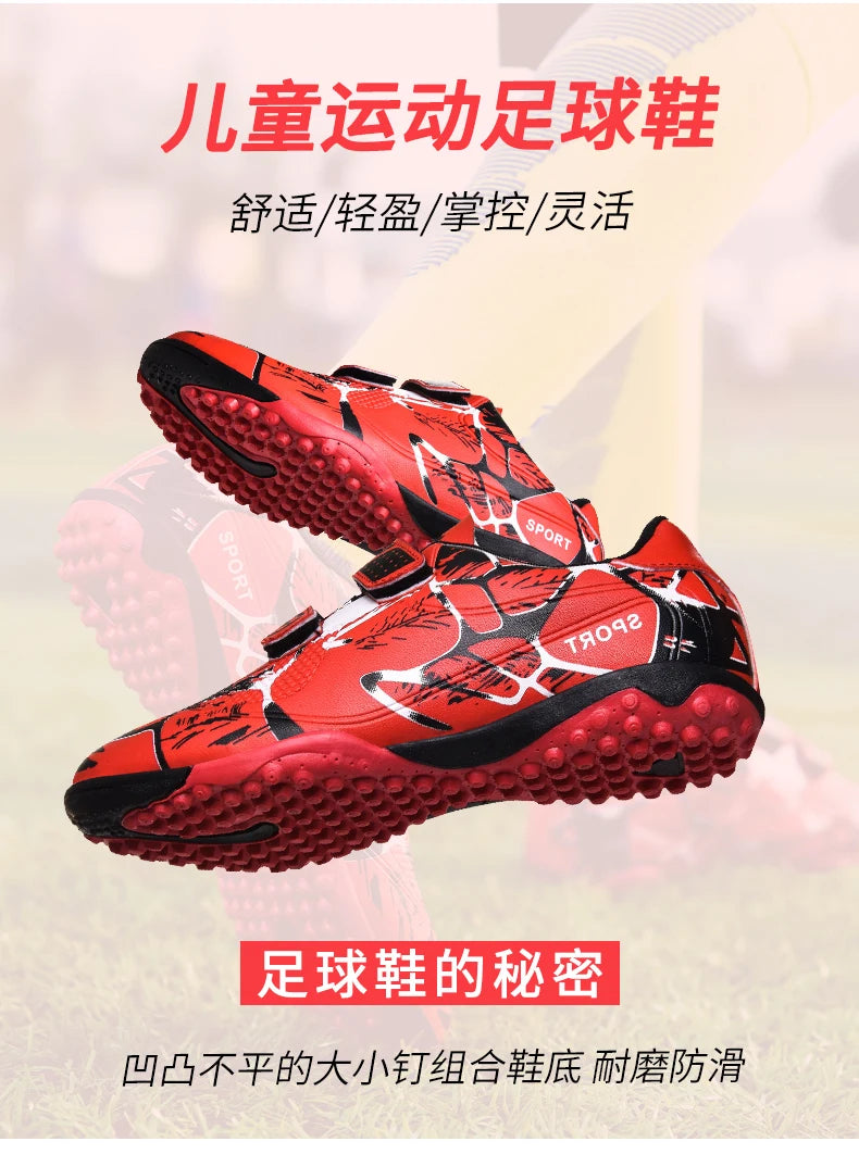 Kids Football Boots Child Soccer Shoe Anti Skid Boys Turf Cleats Hard Court Youth Training Trainers Children Futsal Sneakers