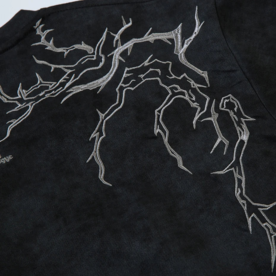 Hip Hop Harajuku Men T Shirts Embroider Vintage Loose Tee Tops Streetwear Oversized T-shirt