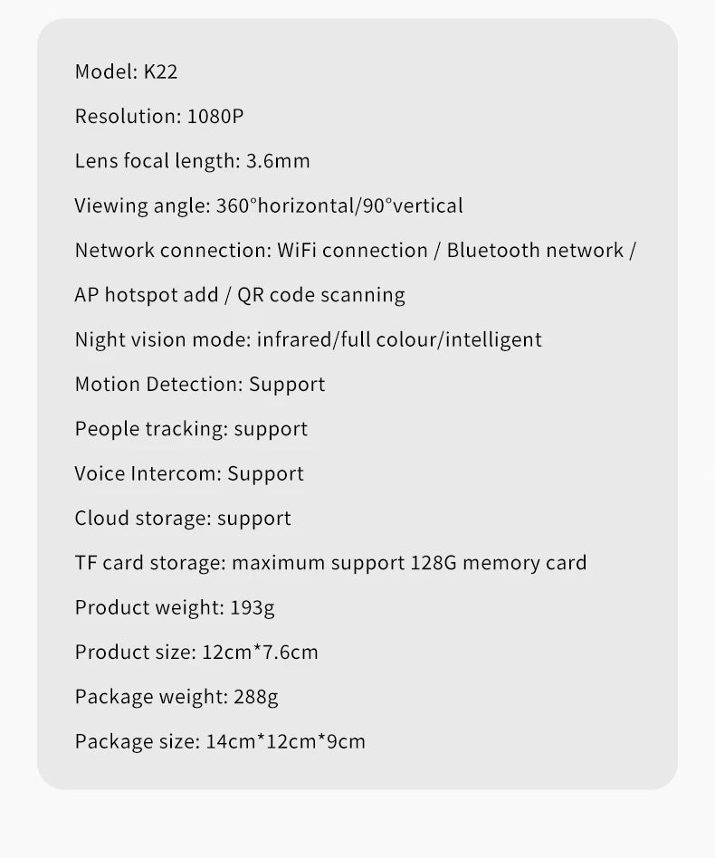 Home Security Camera 1080P Dual Lens WiFi Indoor Outdoor Night Vision Motion Detection Two Way Audio Waterproof Cloud Storage