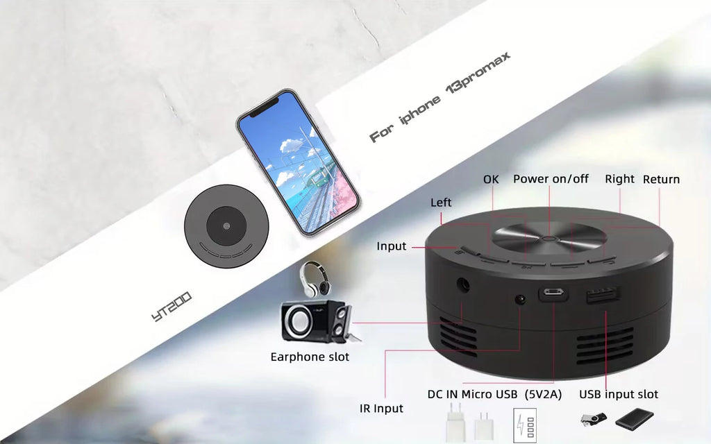 YT200 Mini Mobile Projector