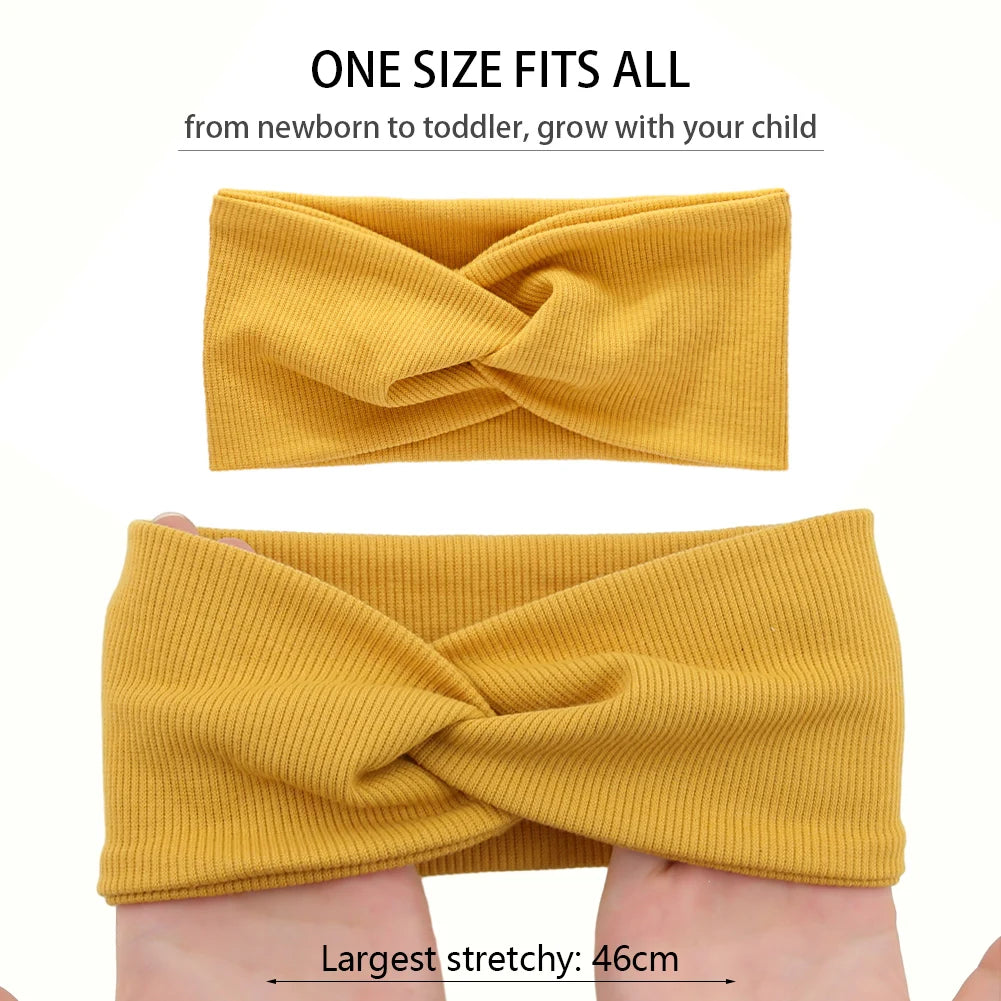 Kids Yoga Bandana Sport Headbands Ribbed Twist Hairbands for Baby Girls Solid Headwraps Newborn Headwear Hair Accessories