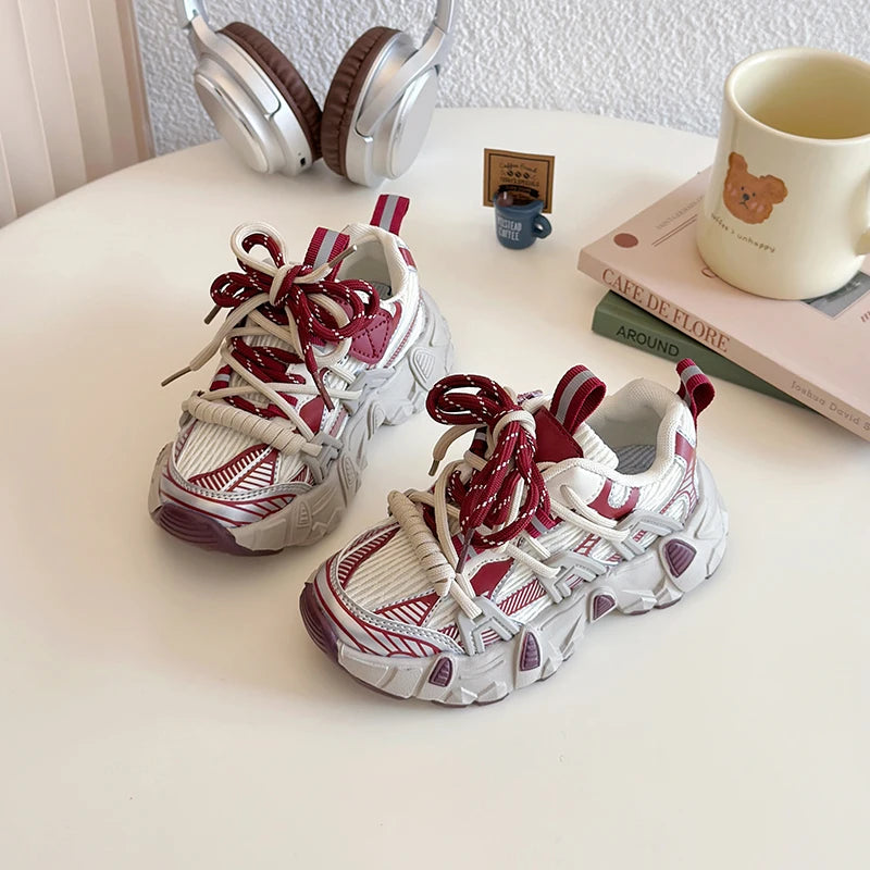 Kids Sneakers for Girls 2025 New Toddlers Causal Shoes Spring Autumn Chunky Versatile Children School Basketball Shoes Non-slip