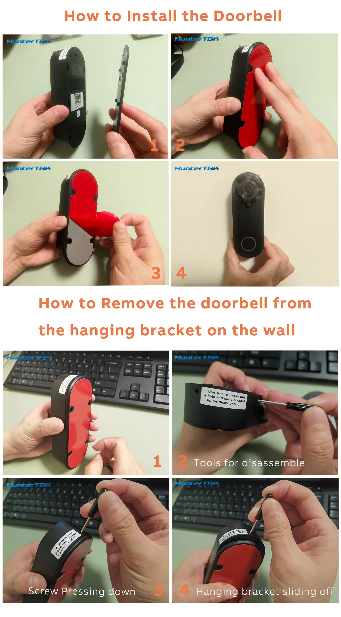 1080P Wireless Video Doorbell Camera WiFi Smart Door Bell Tuya Smart Home Security Motion Detect Night Vision Intercom Doorbell